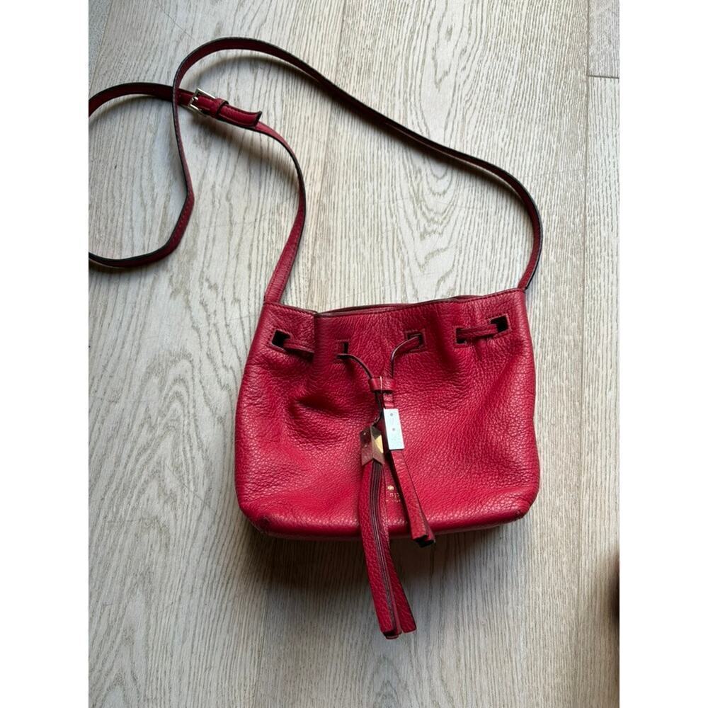 Kate Spade Tiny Cooper Red Pebbled Leather Crossbody Bag with COA - Picture 5 of 14